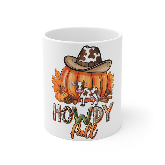 Festive Thanksgiving Ceramic Mug 11oz Howdy Fall