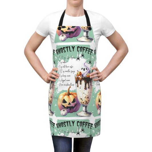 Halloween Themed Apron All Over Print Design Get Your Drink Recipes Off Your Apron