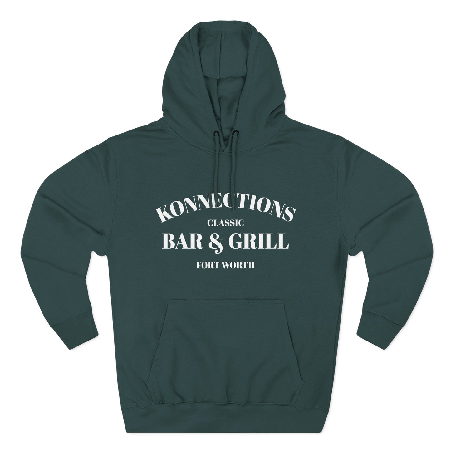 Konnections Classic Bar and Grill Fort Worth Hoodie — Minimal Logo Fleece Pullover