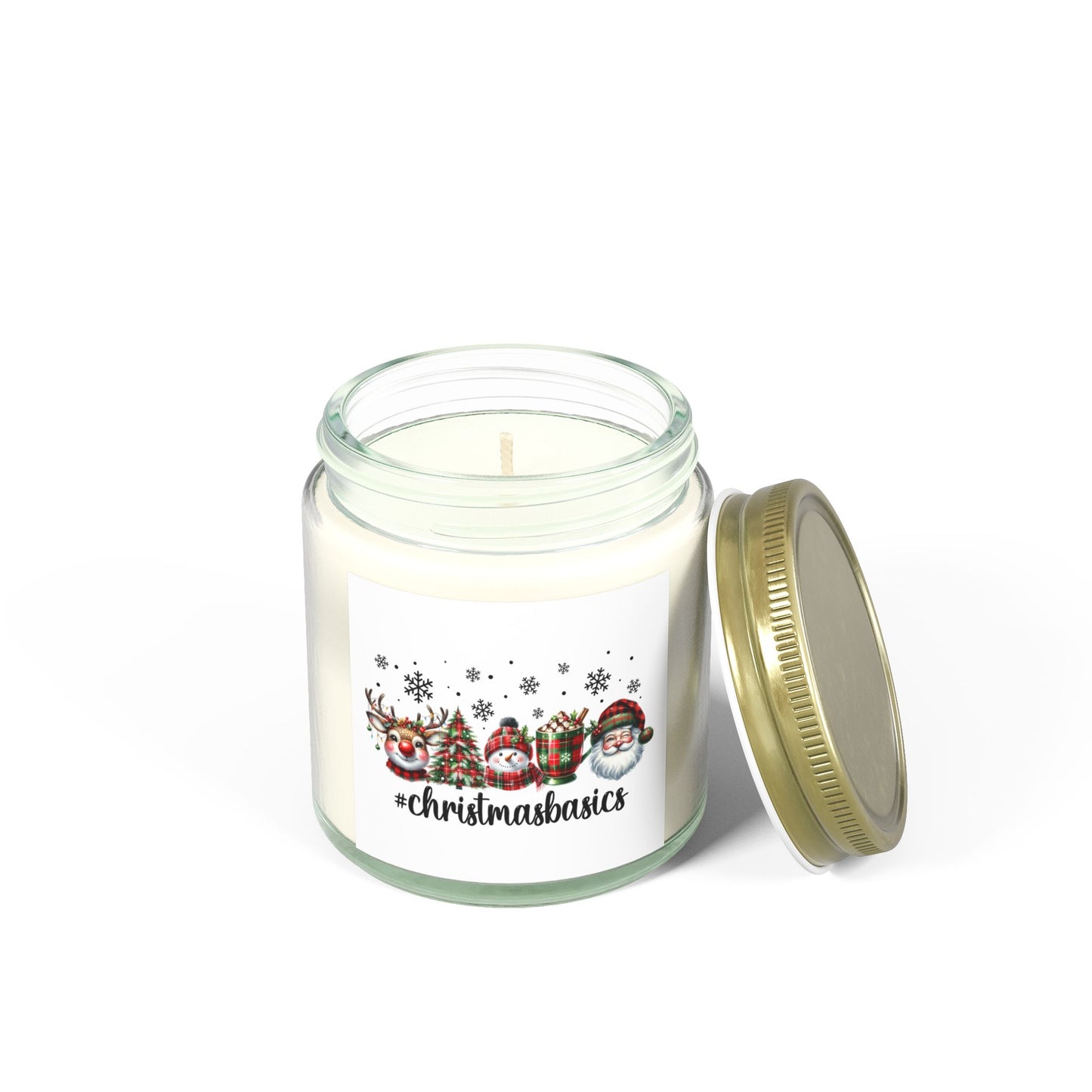 Christmas Themed Scented Candles, Coconut Apricot Wax (4oz, 9oz)