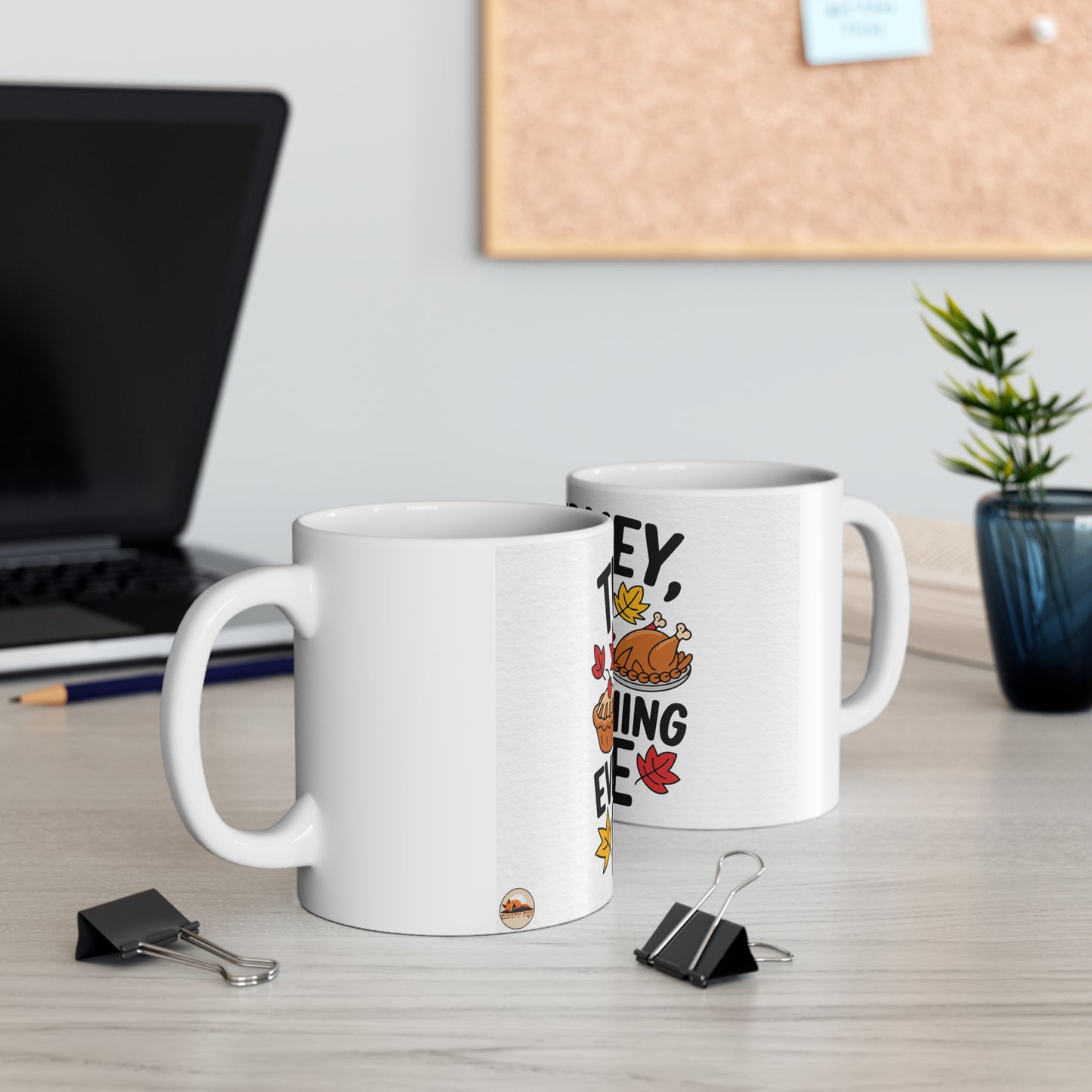 Festive Thanksgiving Ceramic Mug 11oz Turkey Pie and Everything Nice