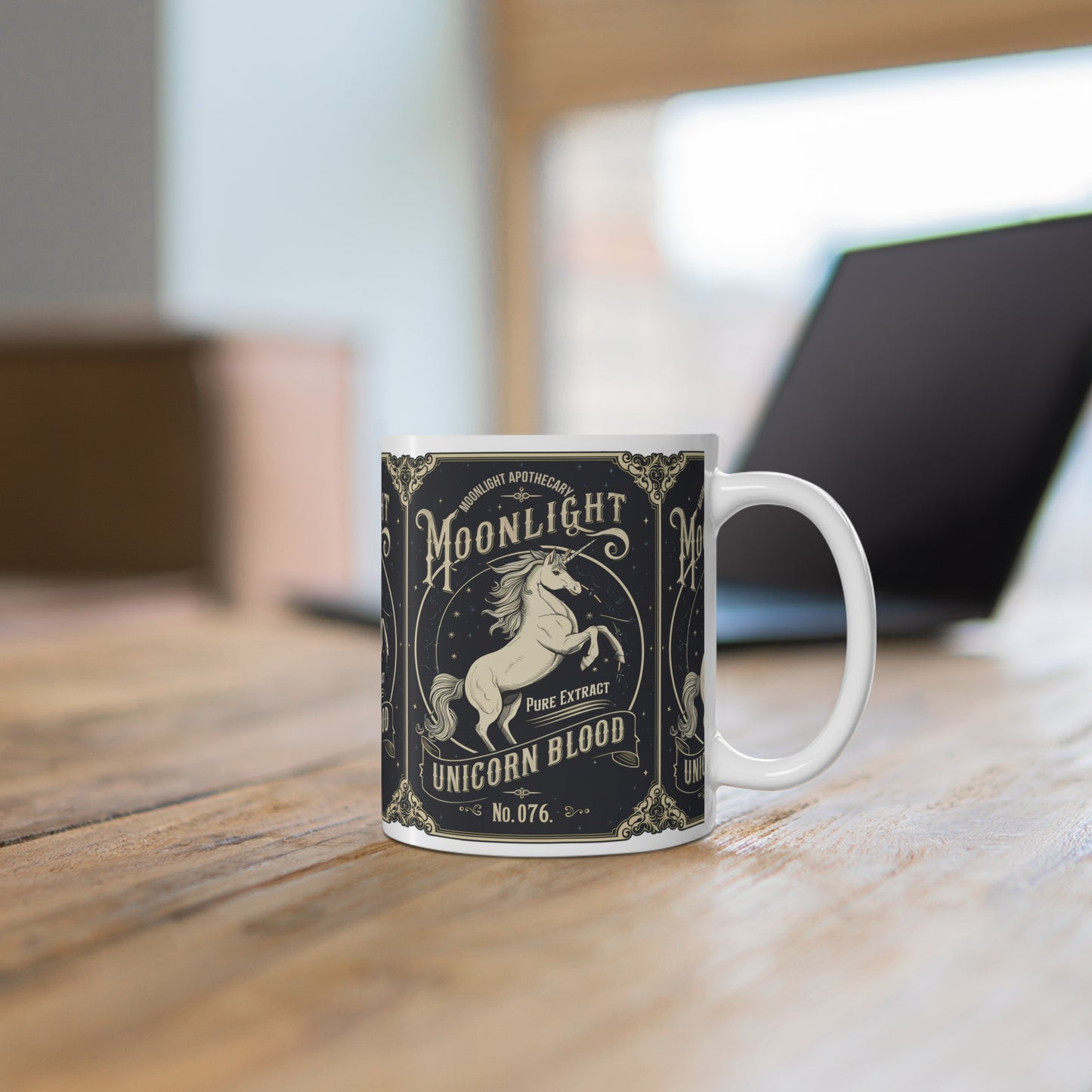 Festive Halloween Ceramic Mug 11oz Moonlight Unicorn Mug