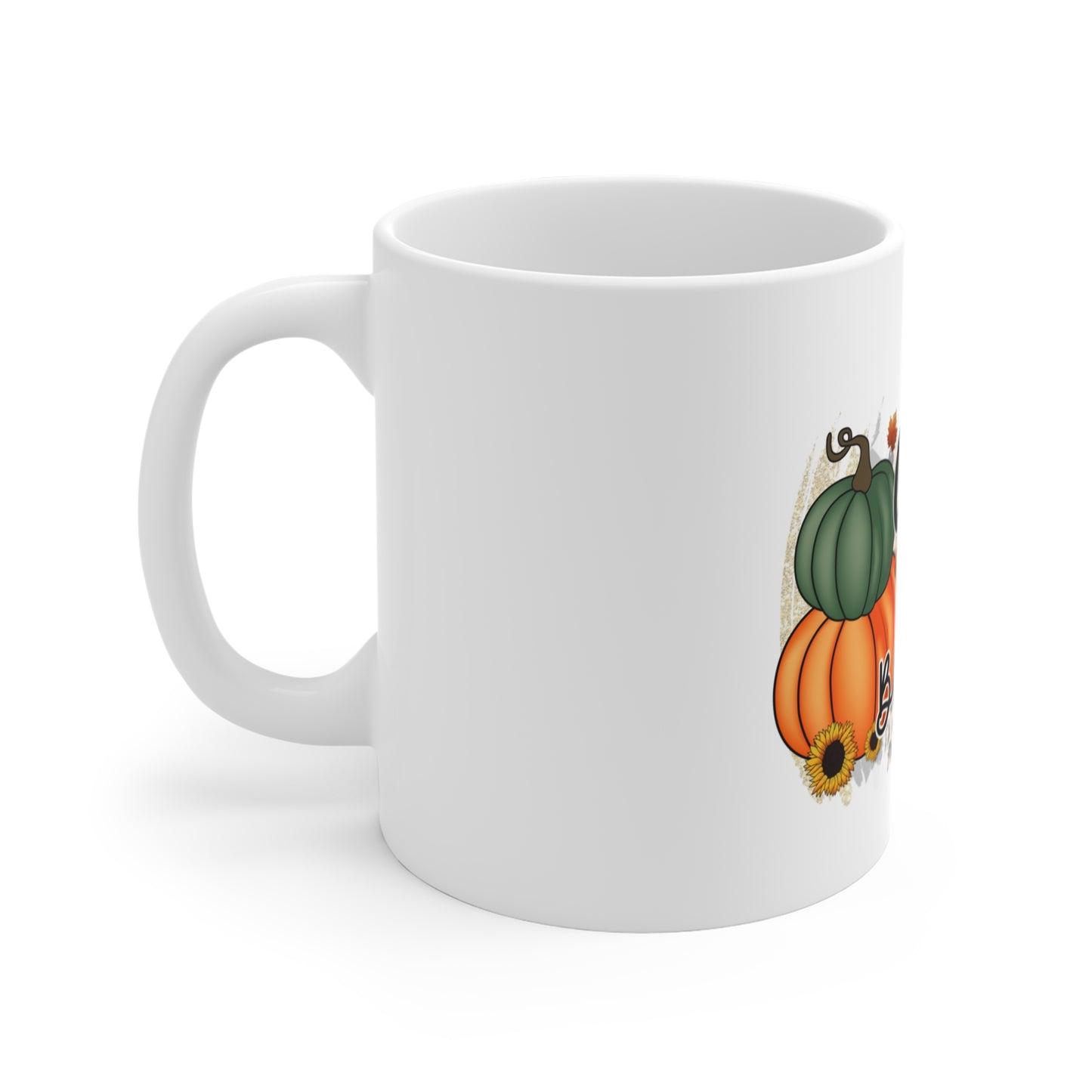 Festive Thanksgiving Ceramic Mug 11oz No Wrap Around The Time of Season to Count Your Blessings