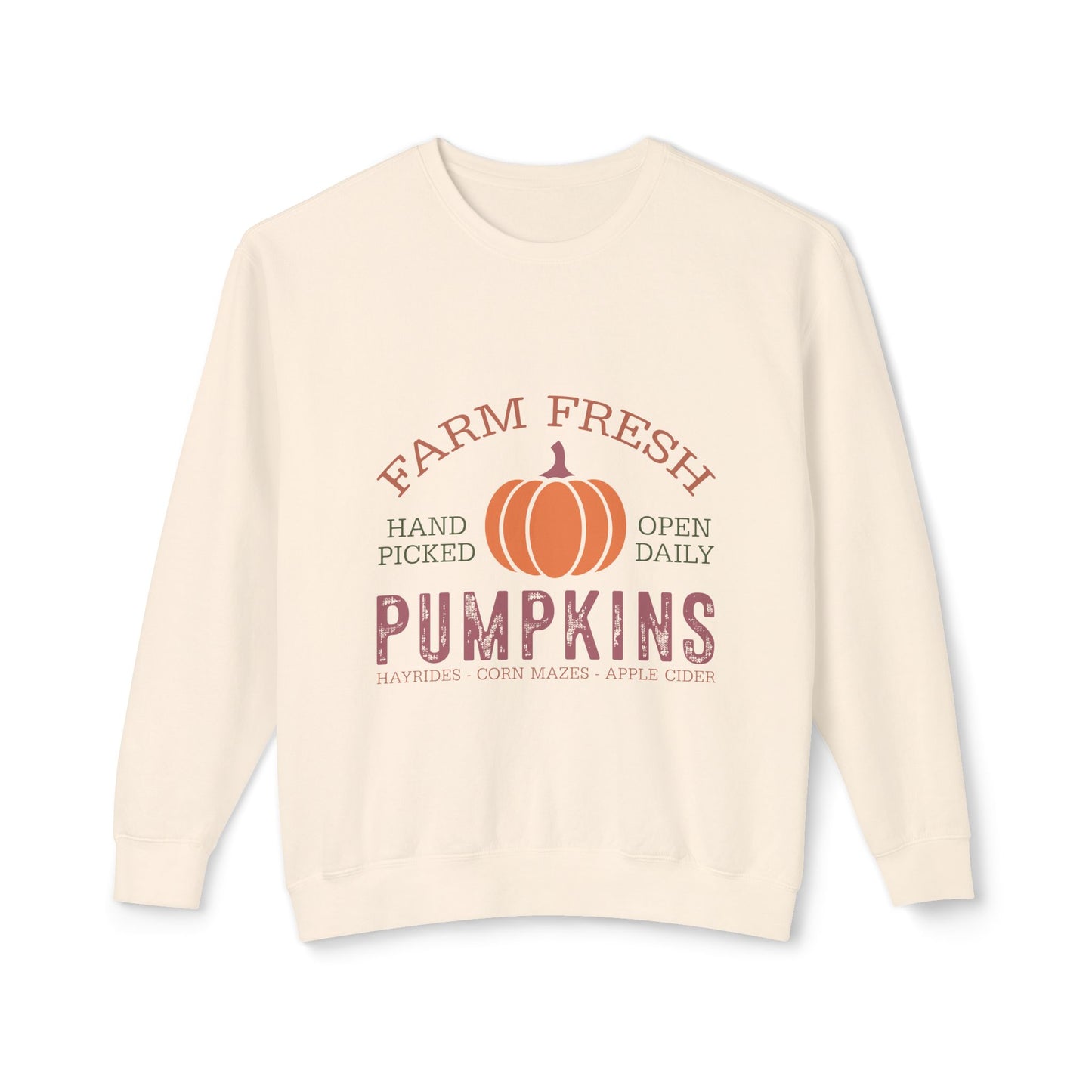 Thanksgiving Women's Unisex Lightweight Crewneck Sweatshirt Pumpkin