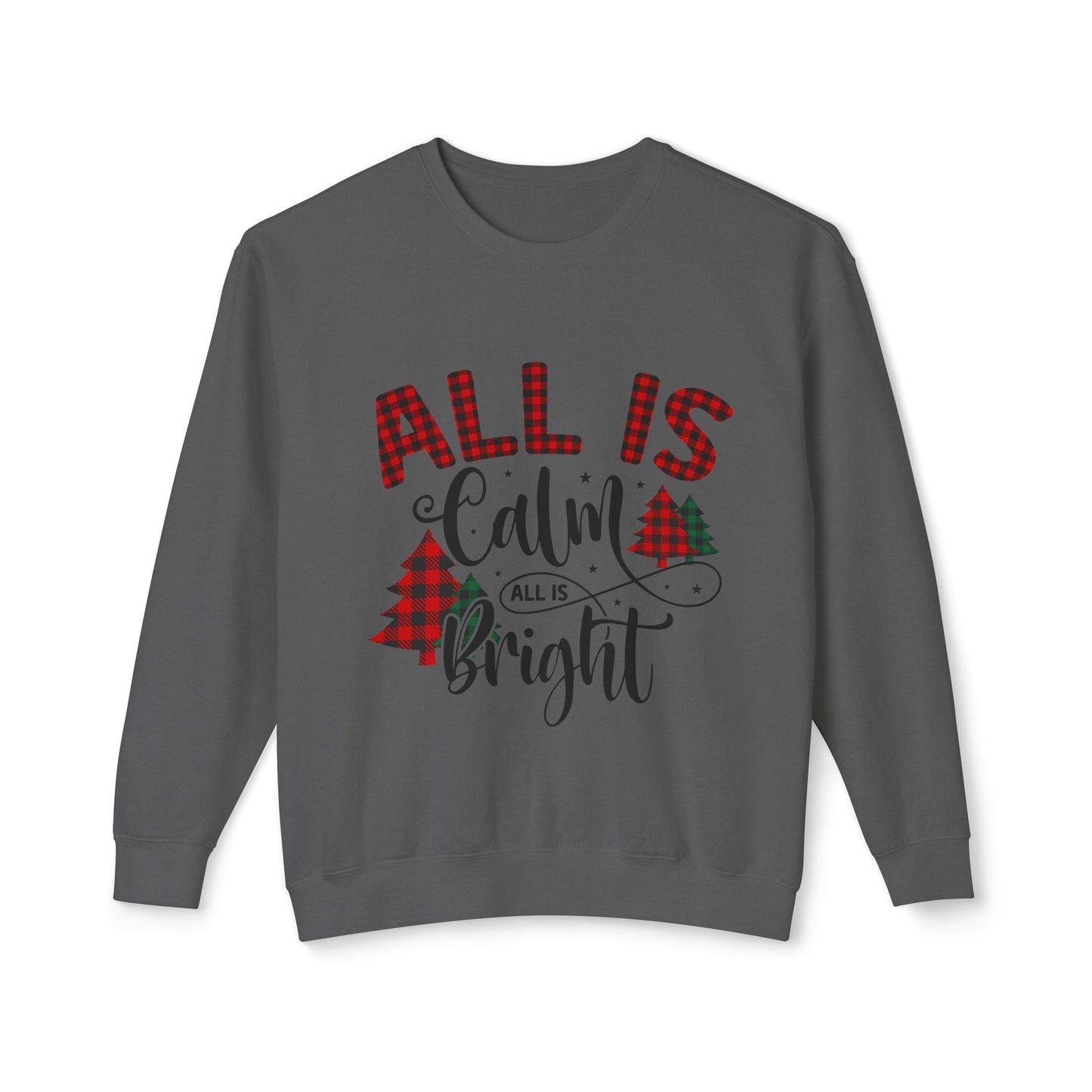 Women's Christmas Unisex Lightweight Crewneck Sweatshirt All is Clear Allis Bright