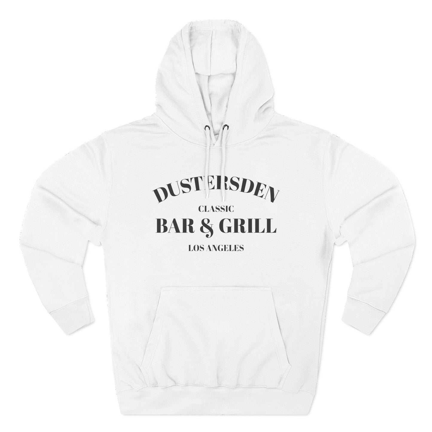 Dustersden Classic Bar and Grill Los Angeles Hoodie — Minimal Logo Fleece Pullover