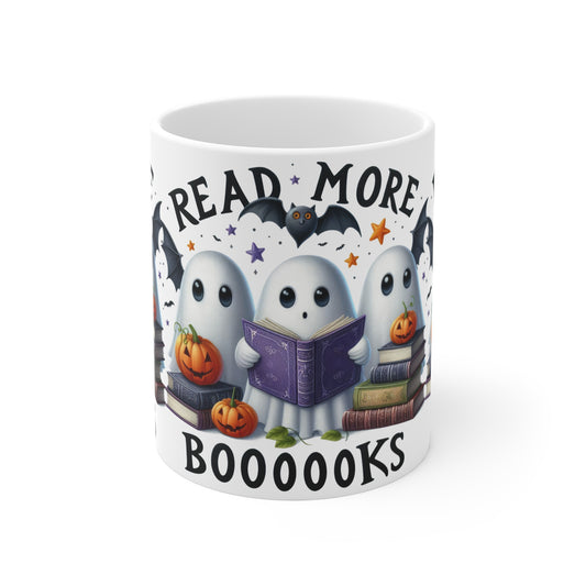 Festive Halloween Ceramic Mug 11oz Read More Books