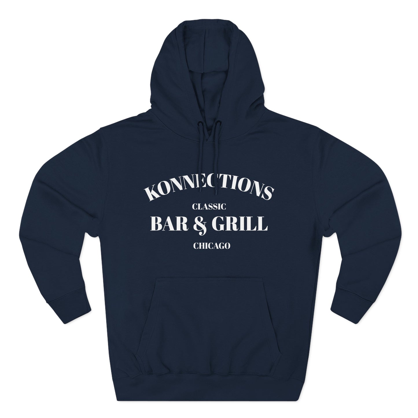 Konnections Classic Bar and Grill Chicago Hoodie — Minimal Logo Fleece Pullover