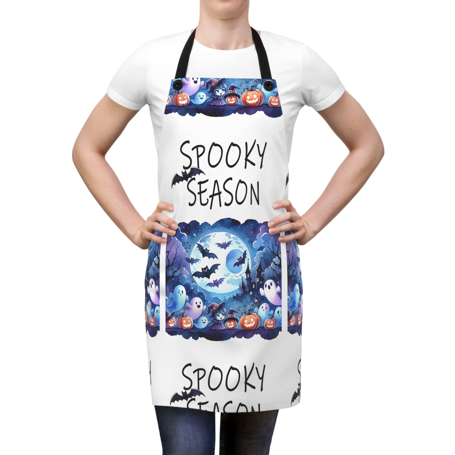 Halloween Themed Apron All Over Print Spooky Season Is Upon Us