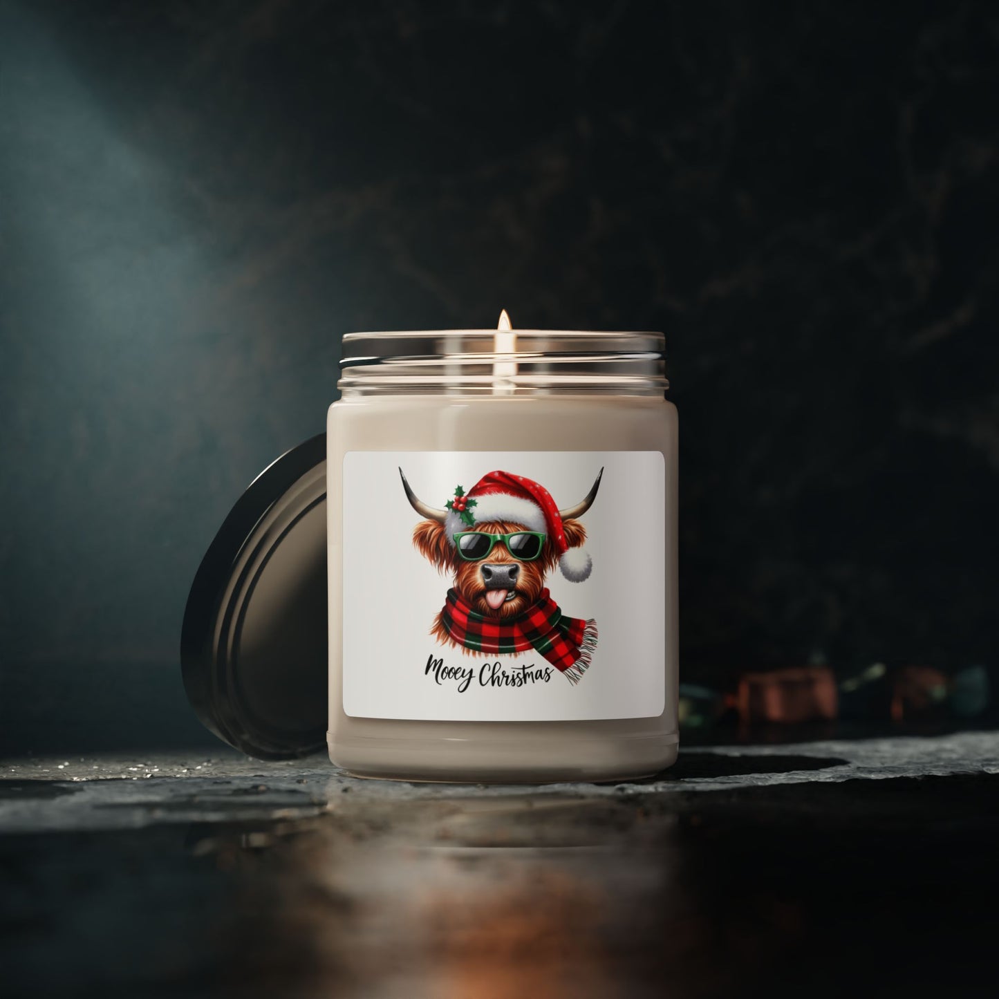 Christmas Themed Scented Soy Candle, 9oz Have a Mooy Christmas