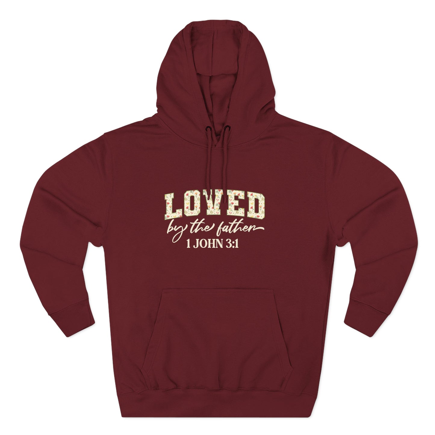 Loved Floral Hoodie — 'Loved' Graphic Fleece Pullover