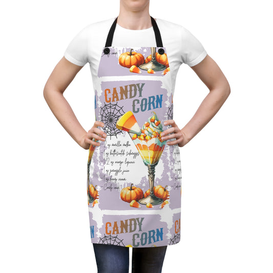 Halloween Themed Apron All Over Print Candy Corn Tastes Fine at Halloween Time