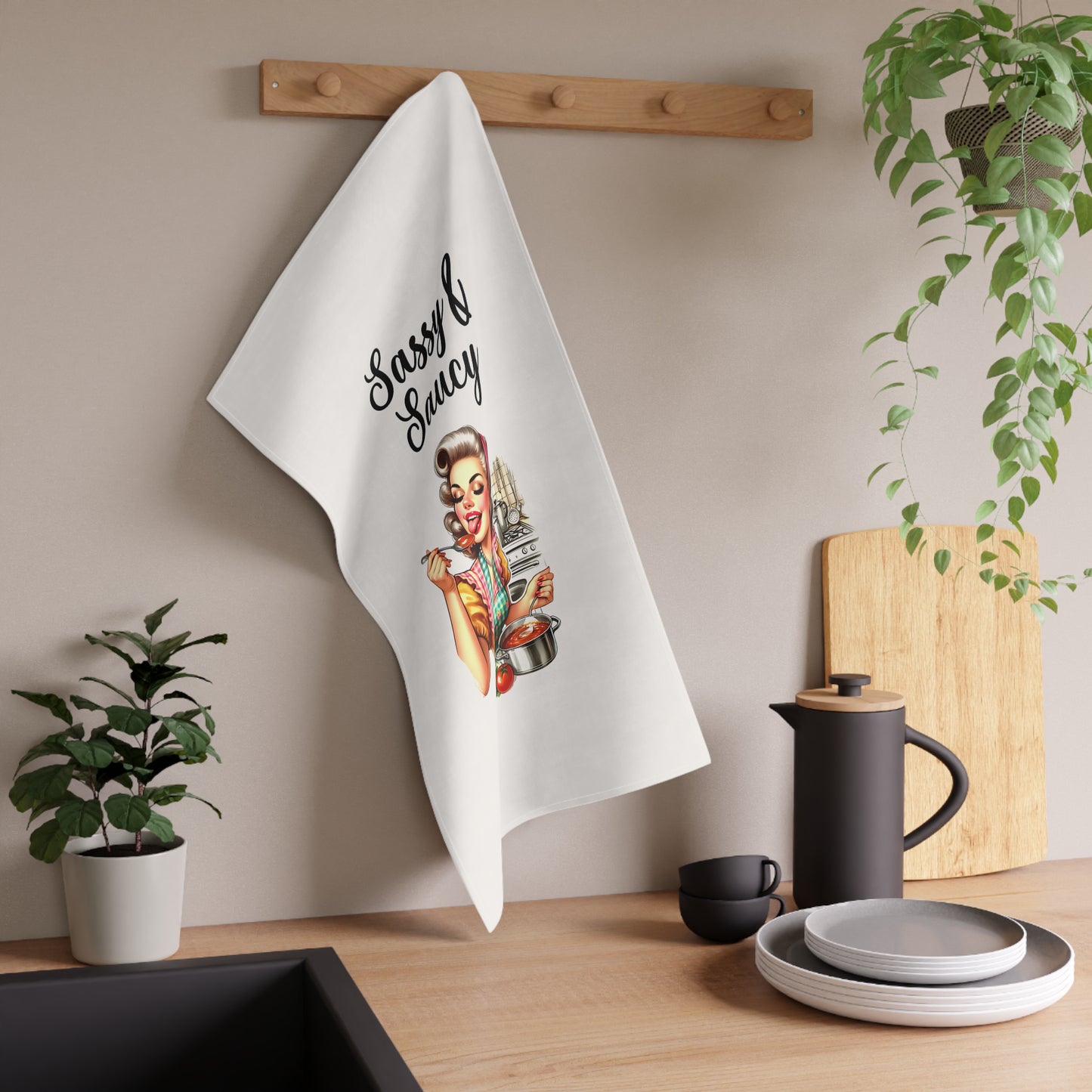 Retro Funny Housewife Tea Towels (cotton, poly) Sassy n Saucy