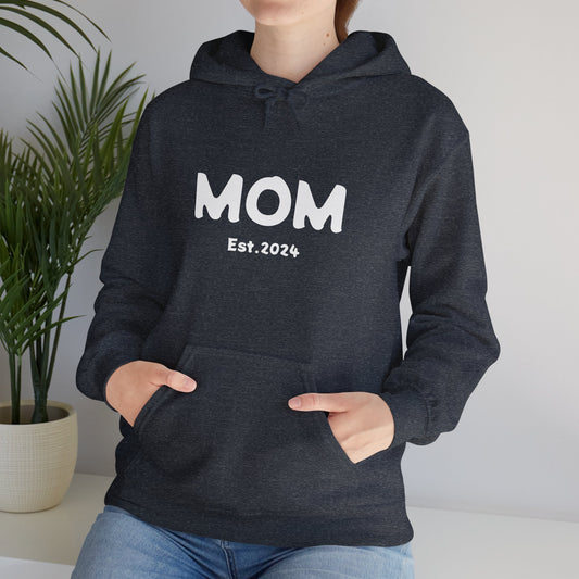 MOM Est.2024 Unisex Heavy Blend™ Hooded Sweatshirt Hoodies For New Moms 2024