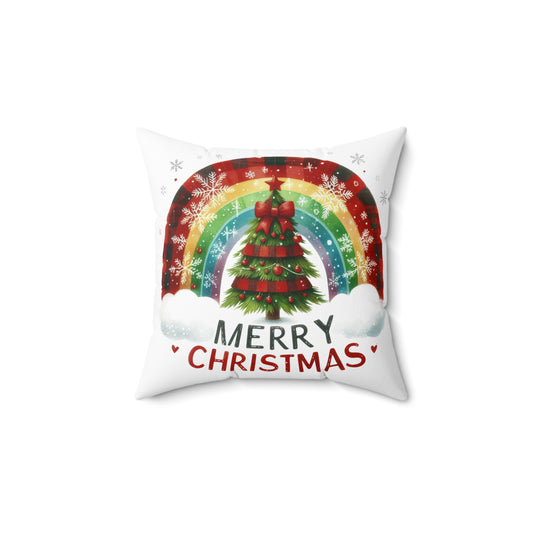 Christmas Themed Spun Polyester Square Pillow Have a Merry Christmas Everyone!