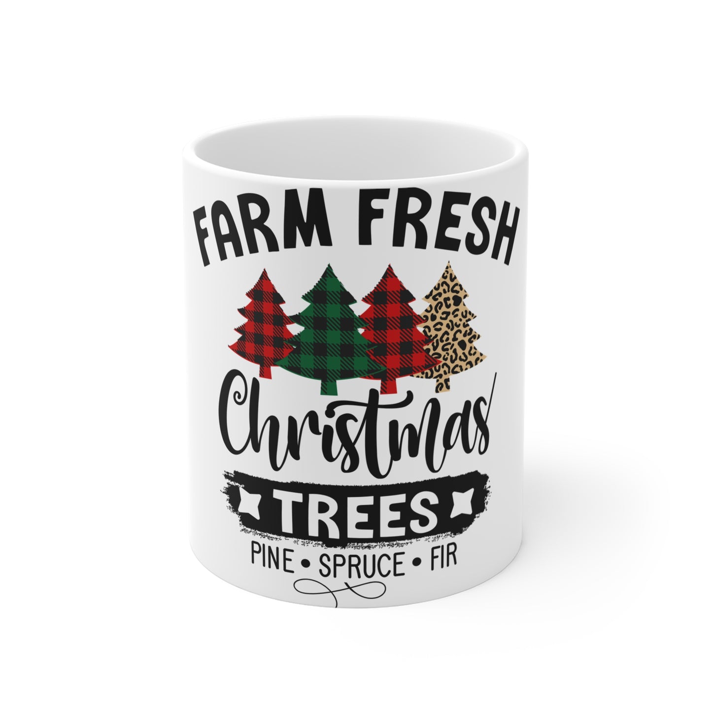 Christmas Themed Ceramic  Mug 11oz Farm Fresh Christmas