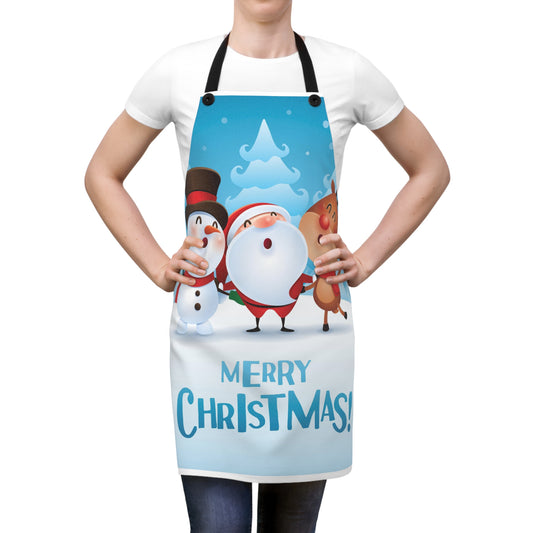 Festive Christmas Apron (AOP) Santa Clause Snowman Reindeer