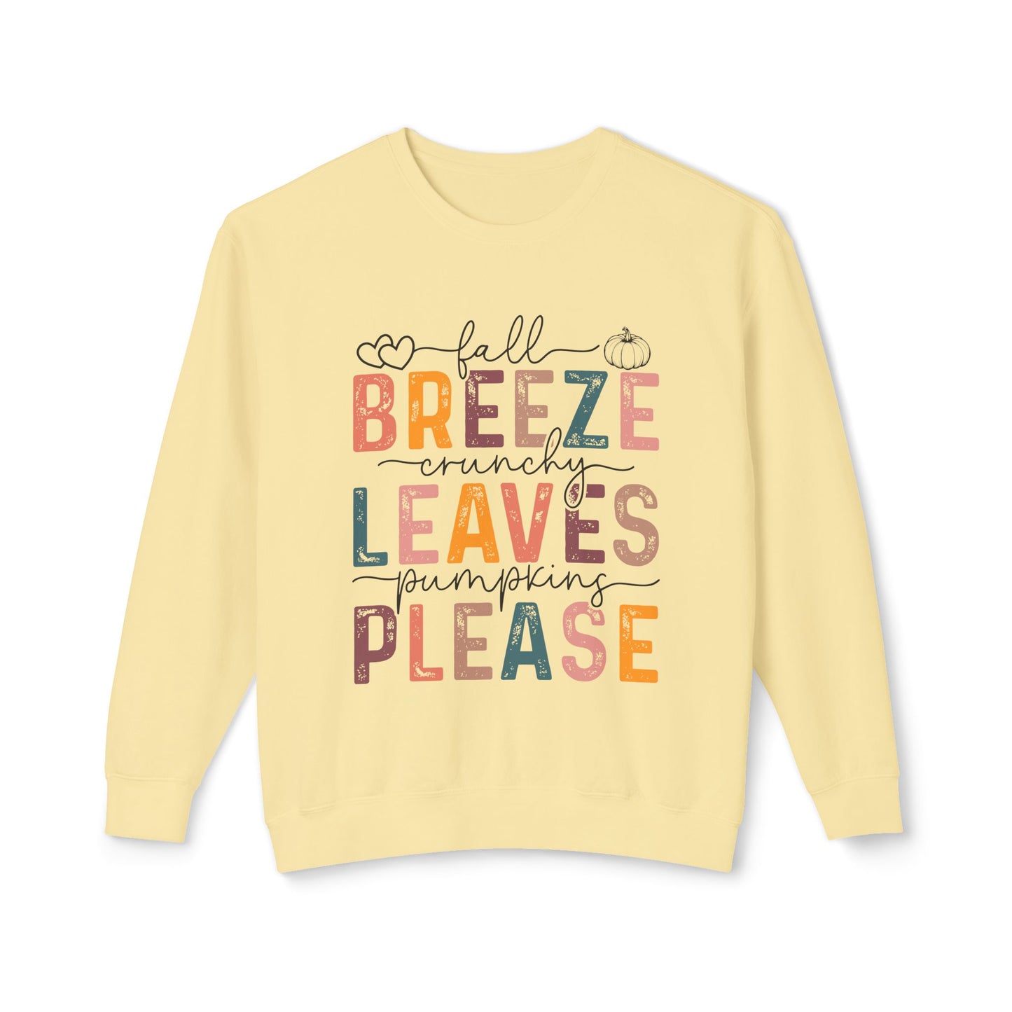 Women's Thanksgiving Unisex Lightweight Crewneck Sweatshirt Breeze Leaves Please