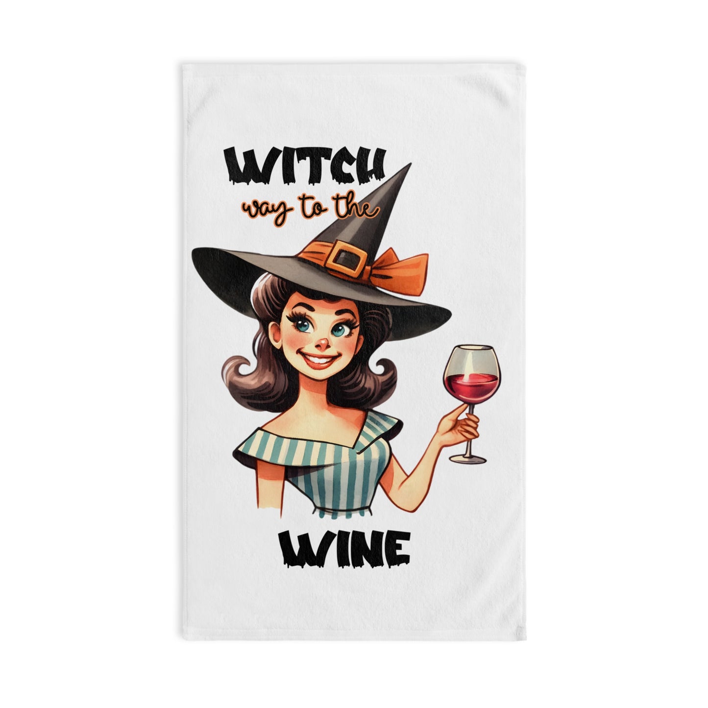 Halloween Themed Hand Towel Witch Way To The Wine Have a Happy Halloween Everyone!