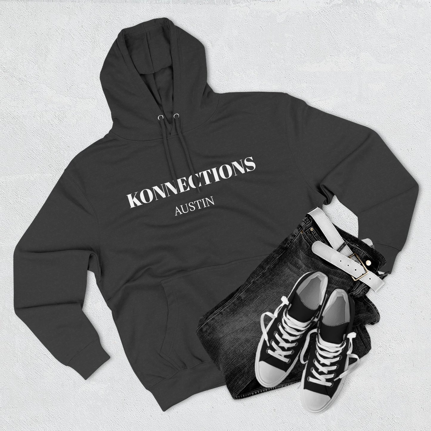 Konnections Austin Hoodie — Minimal Logo Fleece Pullover