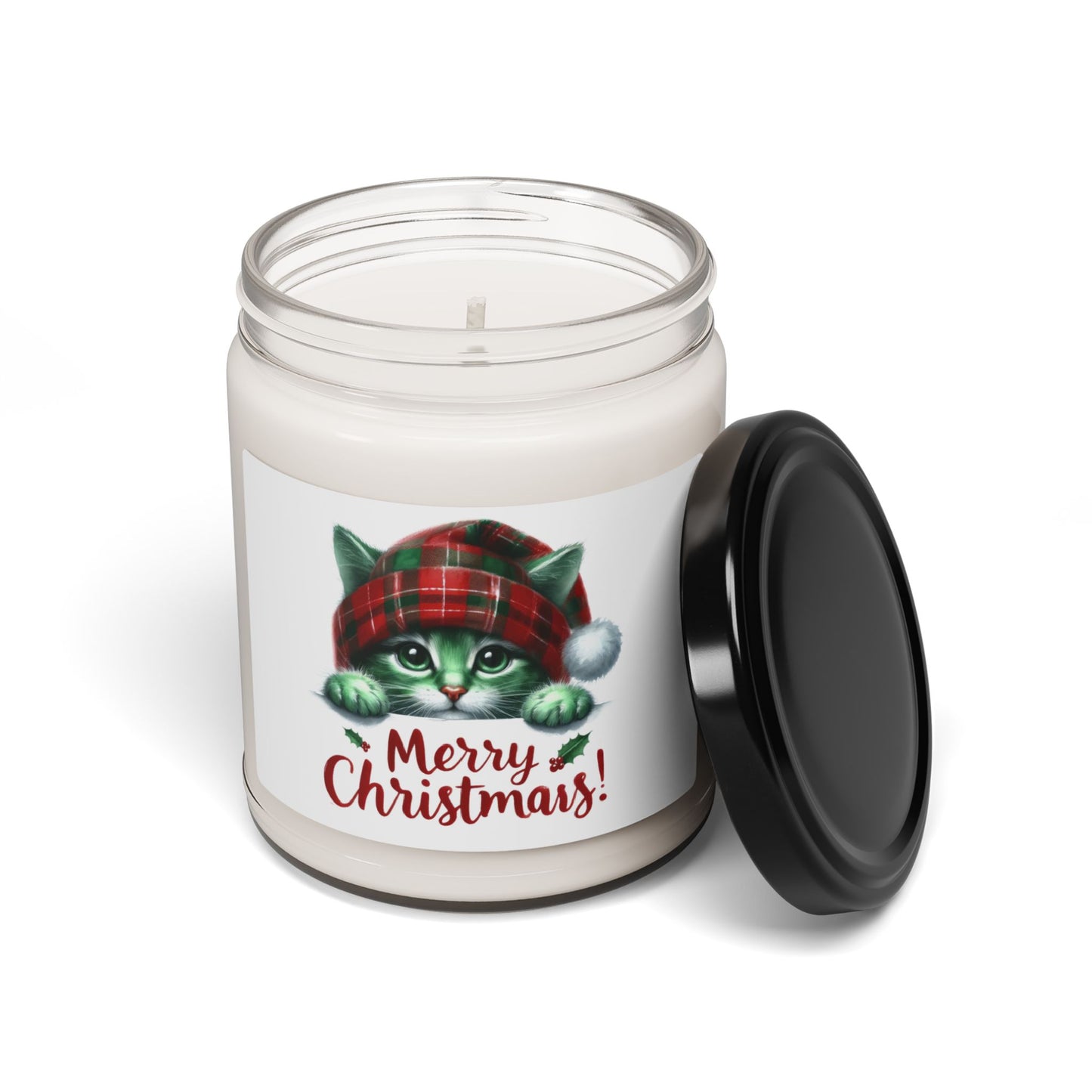 Christmas Themed Scented Soy Candle, 9oz Cats and Christmas