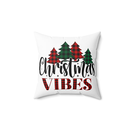 Christmas Themed Spun Polyester Square Pillow Christmas Vibes