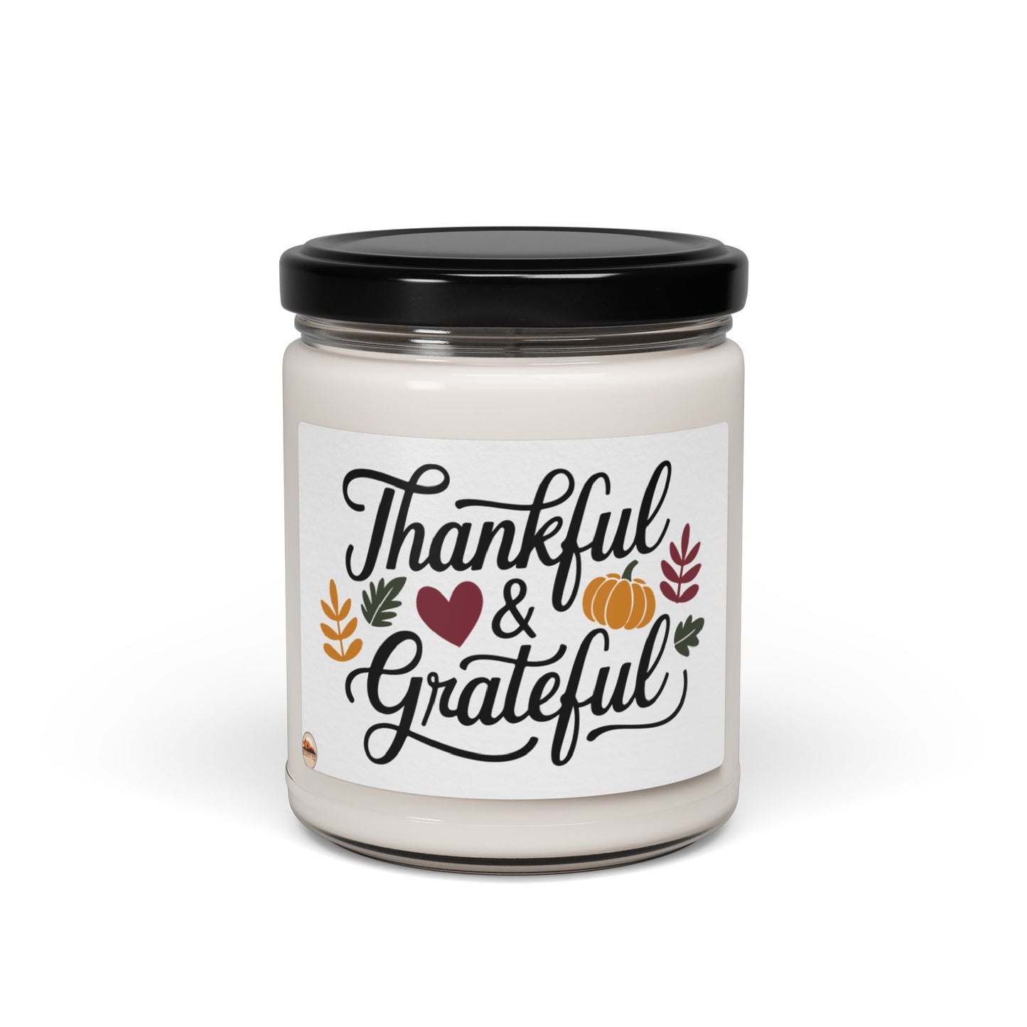 Thanksgiving Themed Scented Soy Candle, 9oz Thankful and Grateful