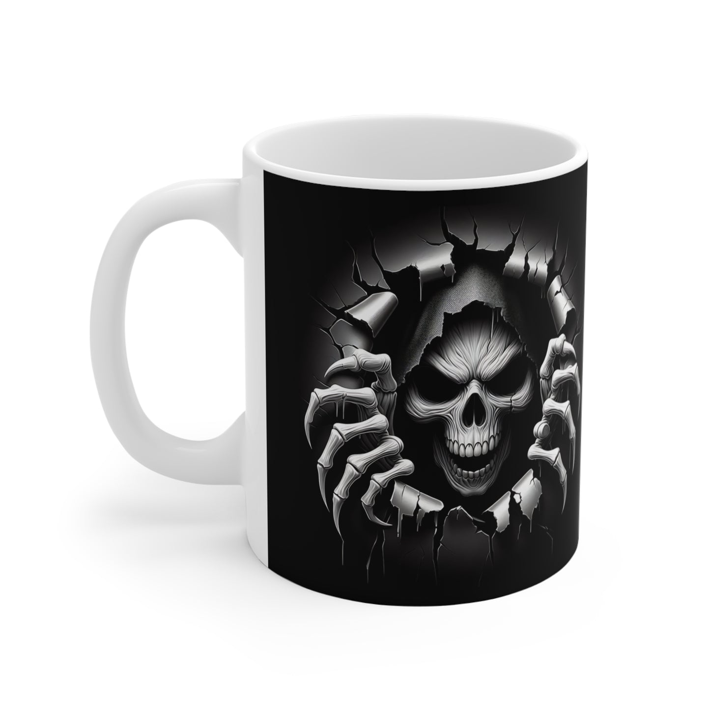 Festive Halloween Ceramic Mug 11oz Skeletons and Halloween Are Creepy Coming Out of Mugs