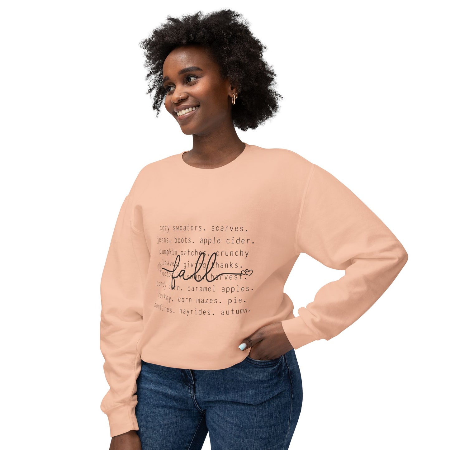 Women's Thanksgiving Unisex Lightweight Crewneck Sweatshirt A Description of Fall