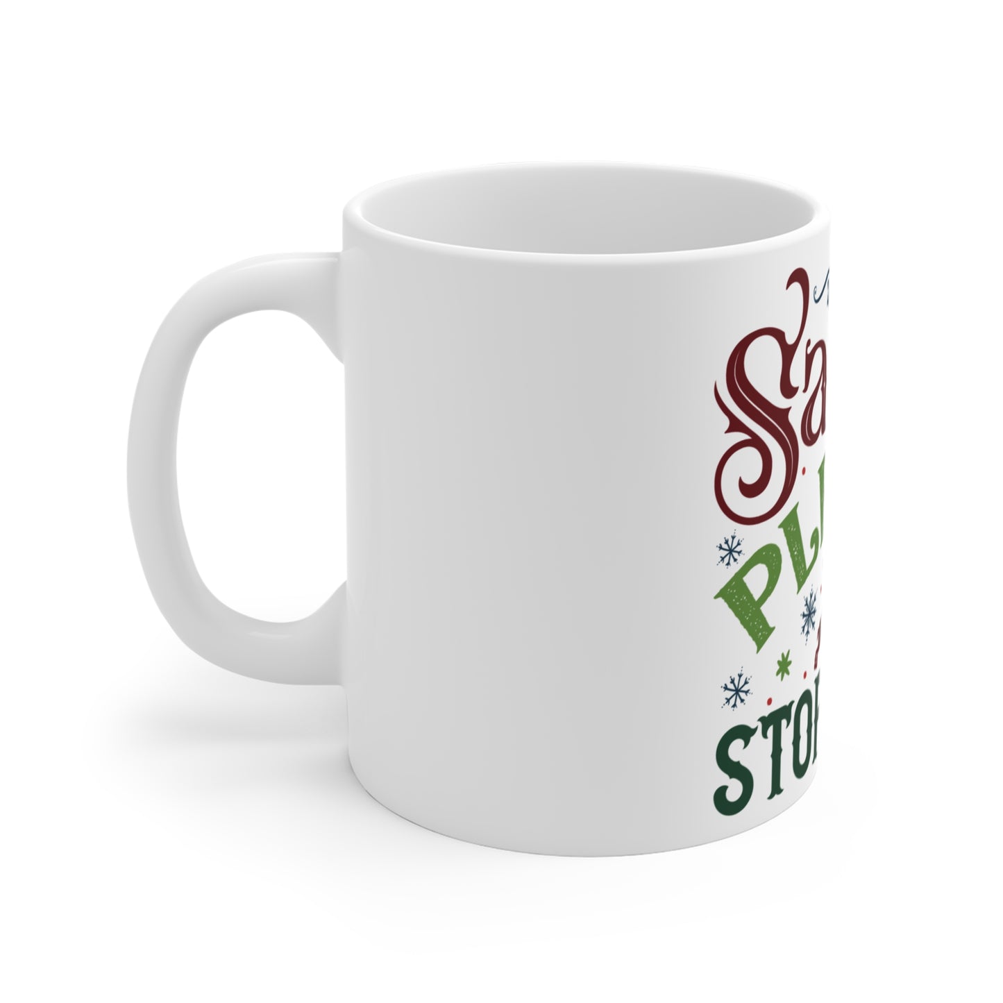 Christmas Themed Ceramic Mug 11oz Santa Please Stop Here