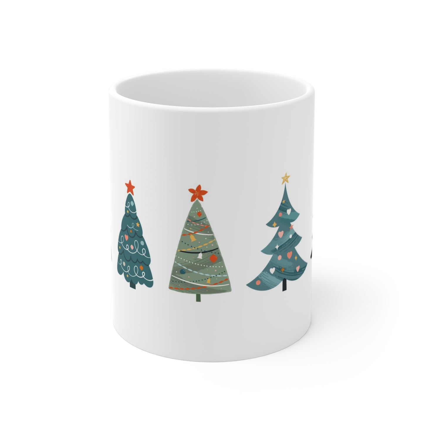 Christmas Tree Themed Holiday Hot Beverage Mug 11oz