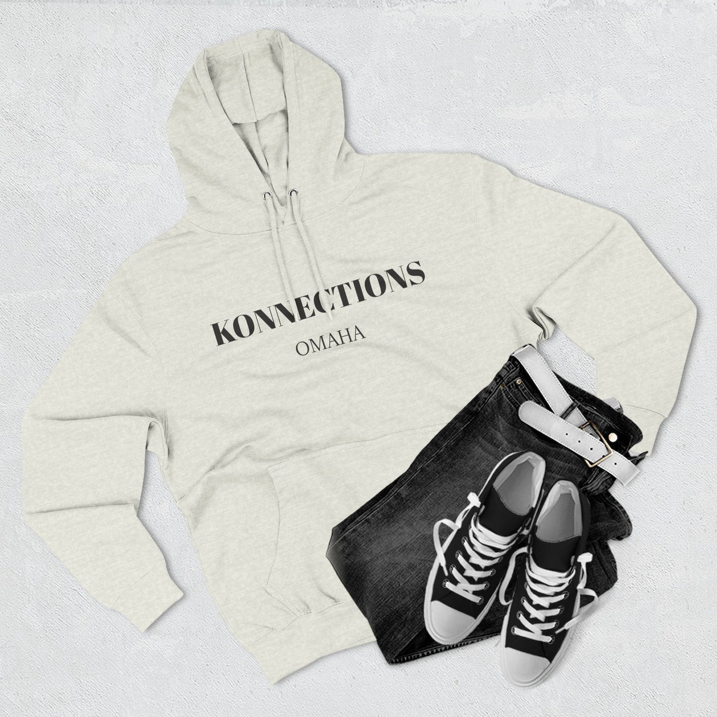Konnections Omaha City Hoodie — Minimal Logo Fleece Pullover