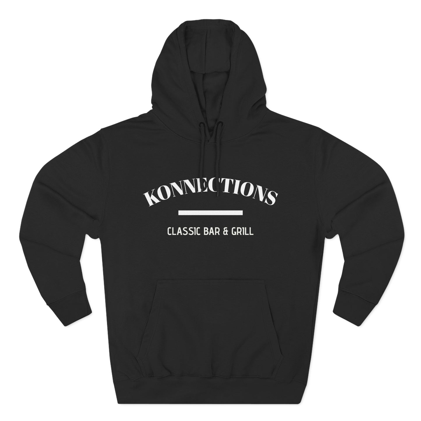 Classic Bar & Grill Hoodie — "Konnections" Three-Panel Fleece Hoodie
