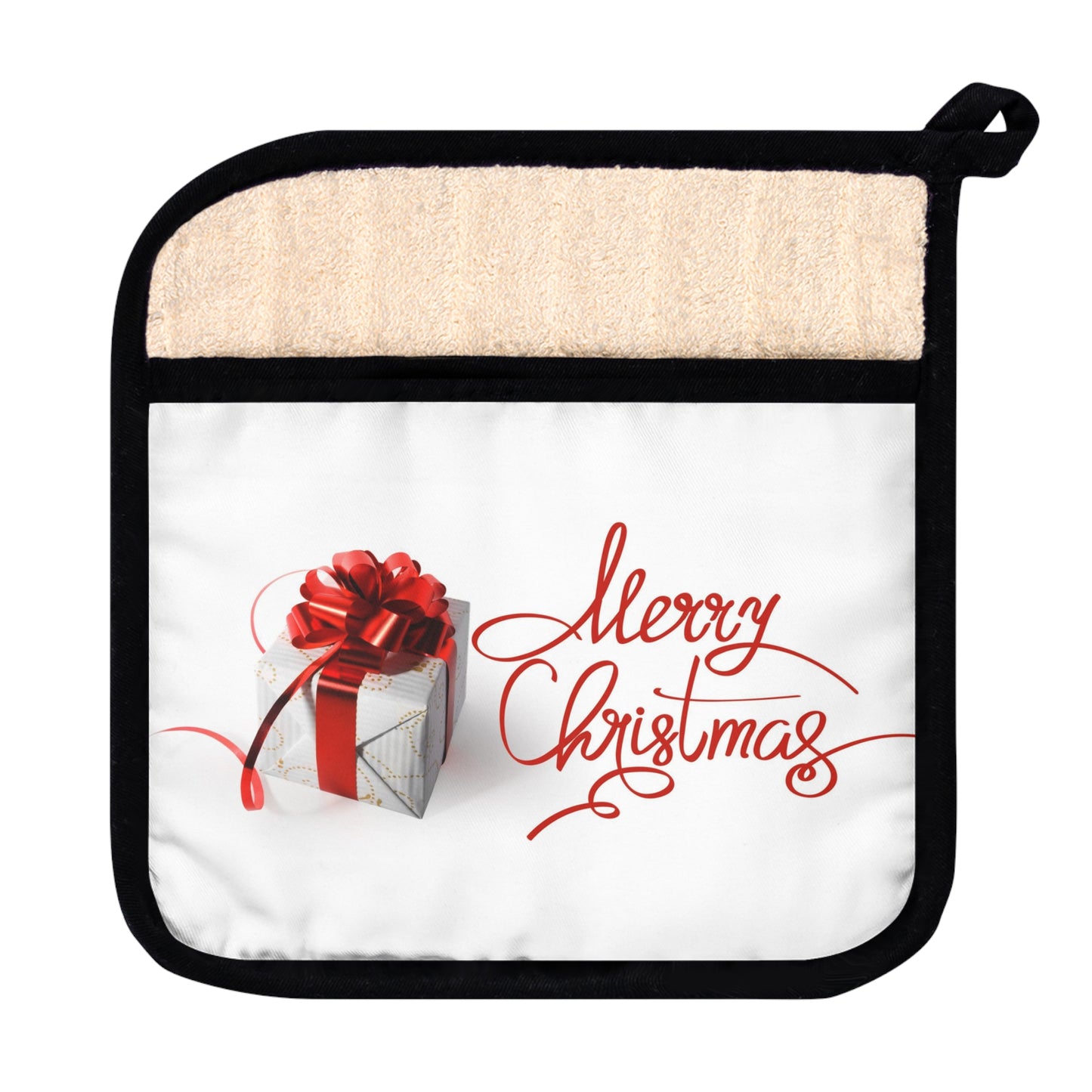 Merry Christmas Pot Holder with Pocket