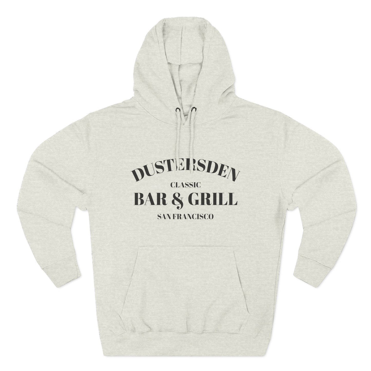 Dustersden Classic Bar and Grill San Francisco Hoodie — Minimal Logo Fleece Pullover