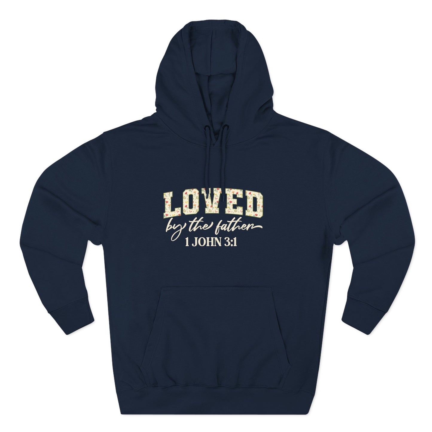 Loved Floral Hoodie — 'Loved' Graphic Fleece Pullover