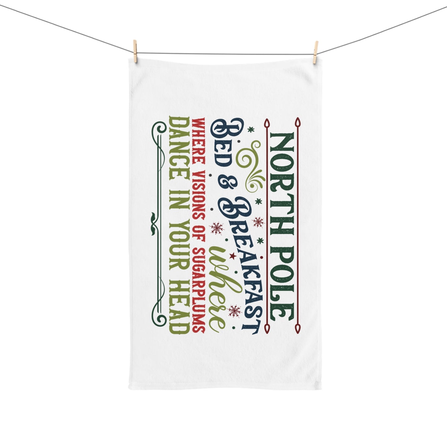 Christmas Themed Hand Towel North Pole Bed and Breakfast