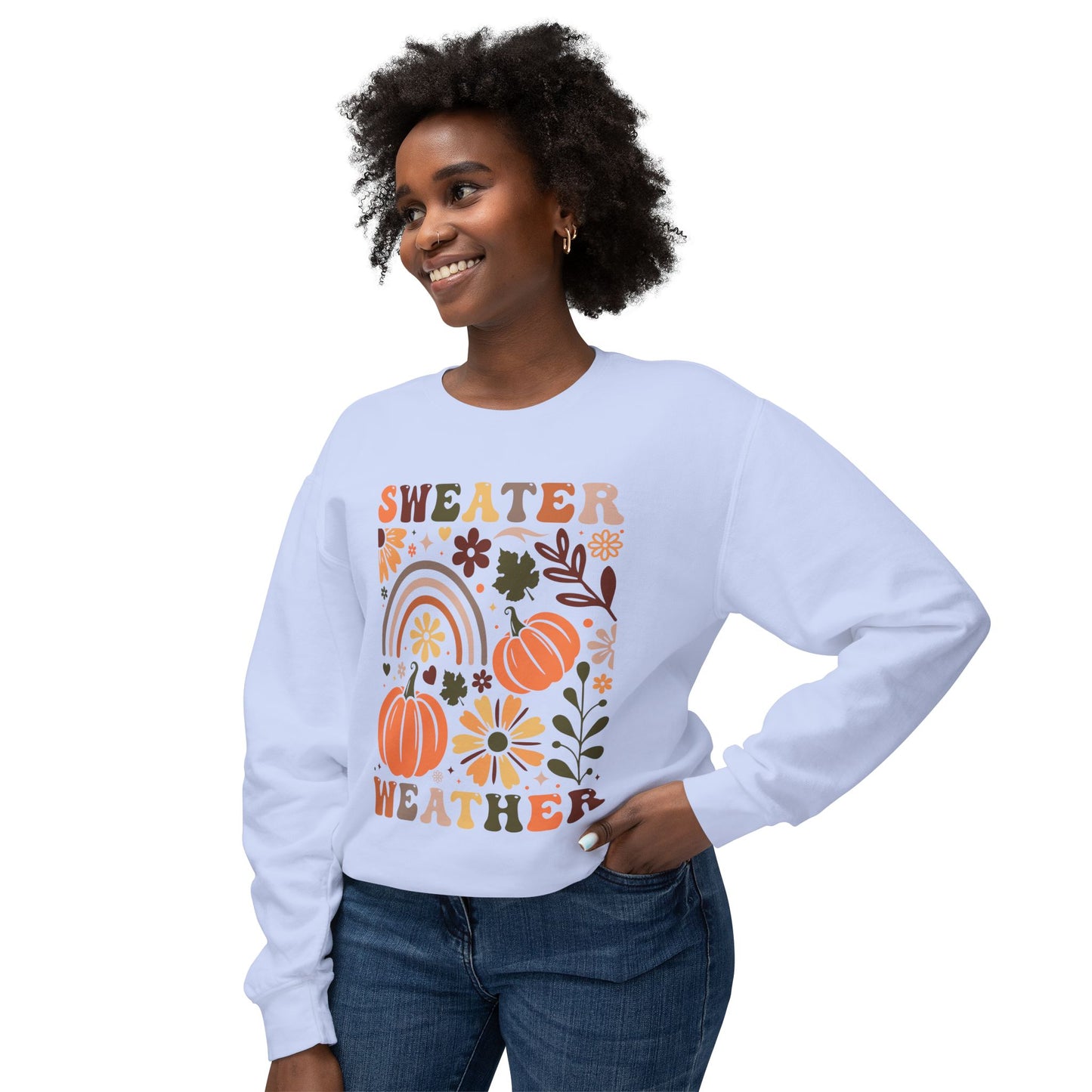 Women's Thanksgiving Unisex Lightweight Crewneck Sweatshirt Sweater Wheather