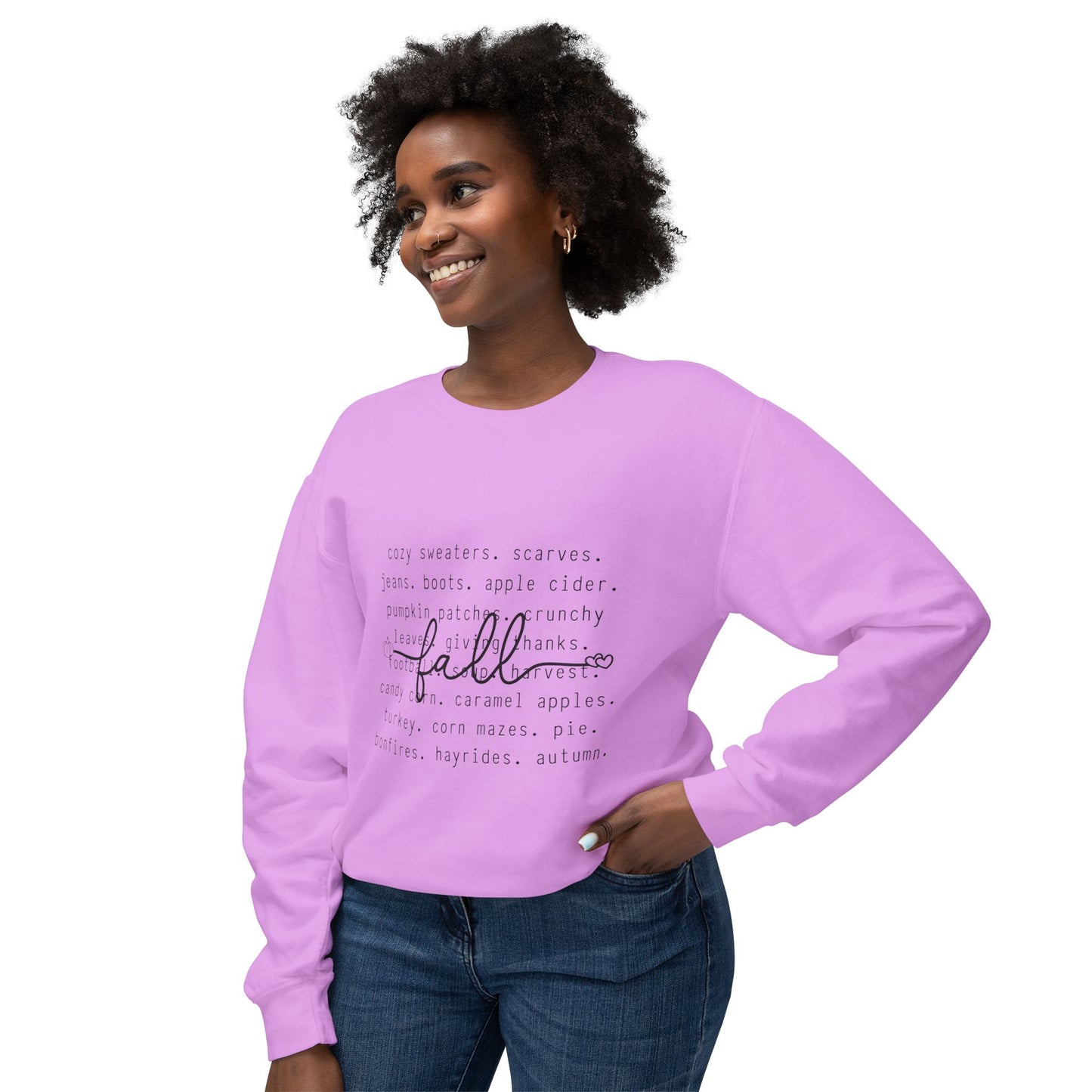 Women's Thanksgiving Unisex Lightweight Crewneck Sweatshirt A Description of Fall