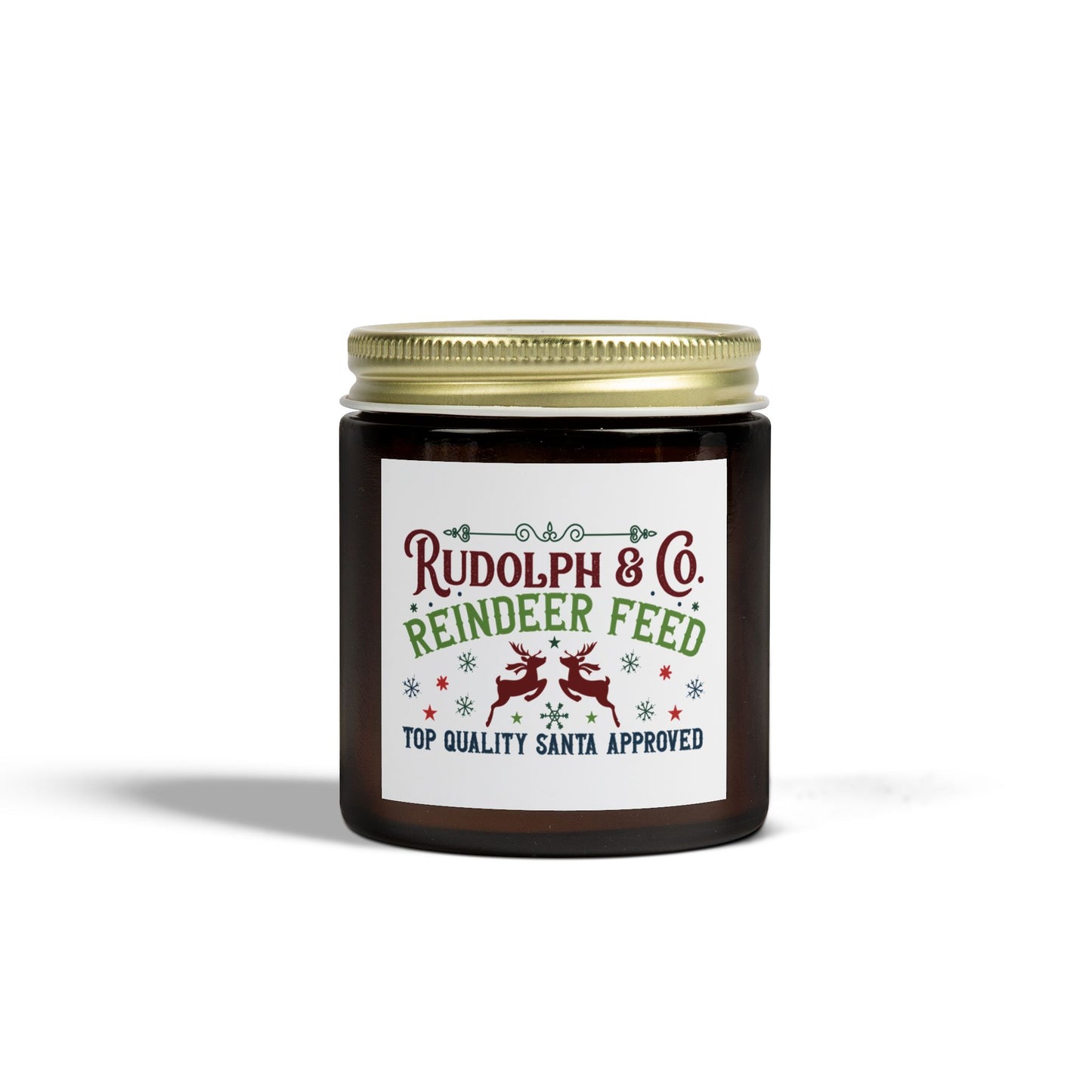 Christmas Themed Scented Coconut Apricot Candles (4oz, 9oz) Reindeer Feed Company