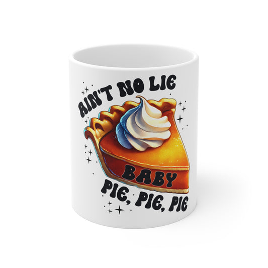 Festive Thanksgiving Ceramic Mug 11oz Lets Eat Pie Pie Pie