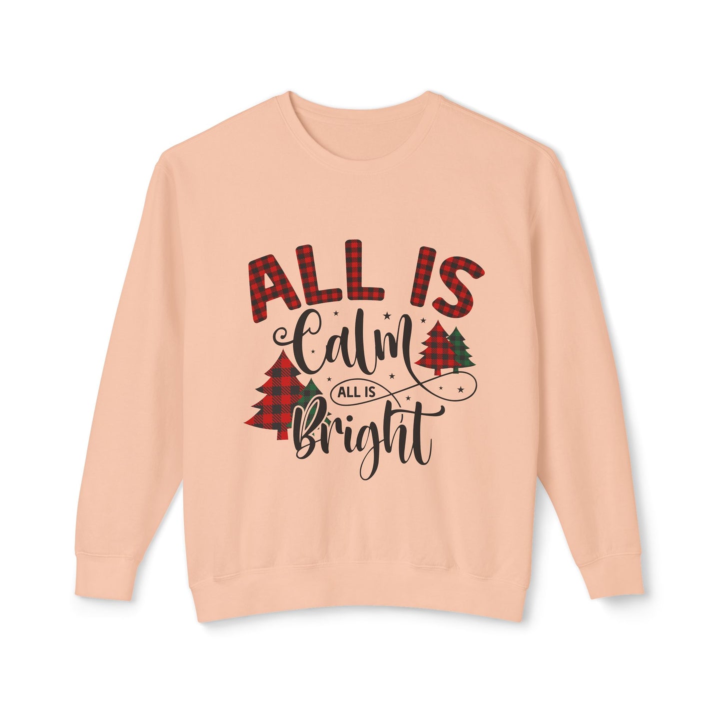 Women's Christmas Unisex Lightweight Crewneck Sweatshirt All is Clear Allis Bright