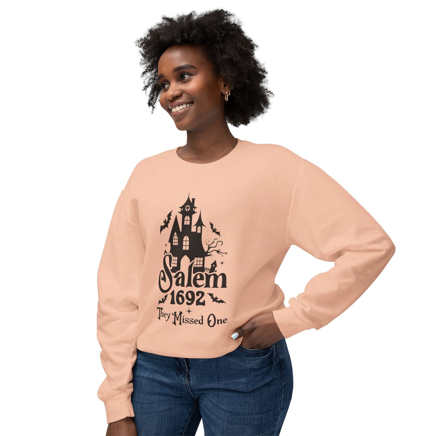 Festive Halloween Unisex Lightweight Crewneck Sweatshirt Salem They Missed One