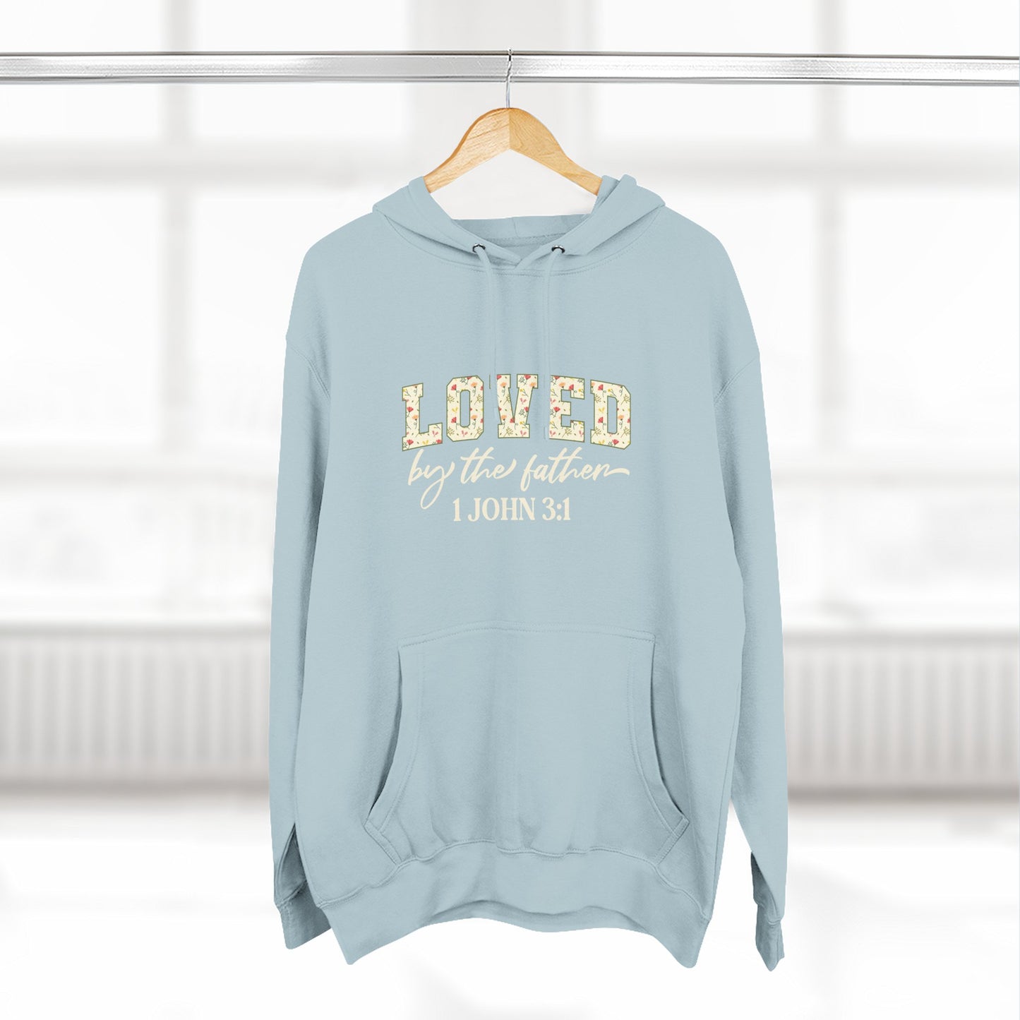 Loved Floral Hoodie — 'Loved' Graphic Fleece Pullover