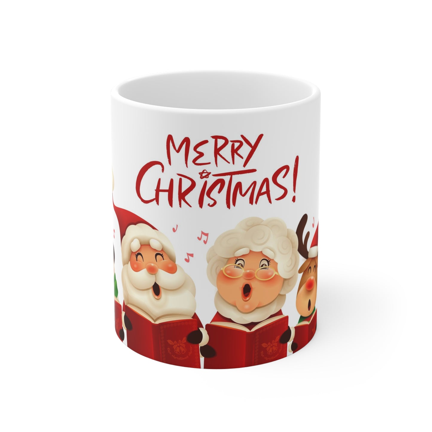 Santa and His Elves Wishing You a Very Merry Christmas Hot Beverage Mug 11oz