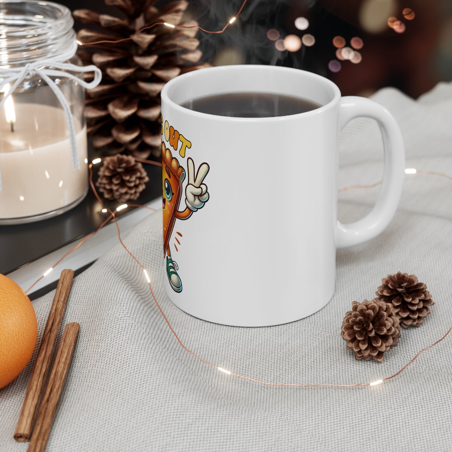 Festive Thanksgiving Ceramic Mug 11oz Piece Out Everyone!