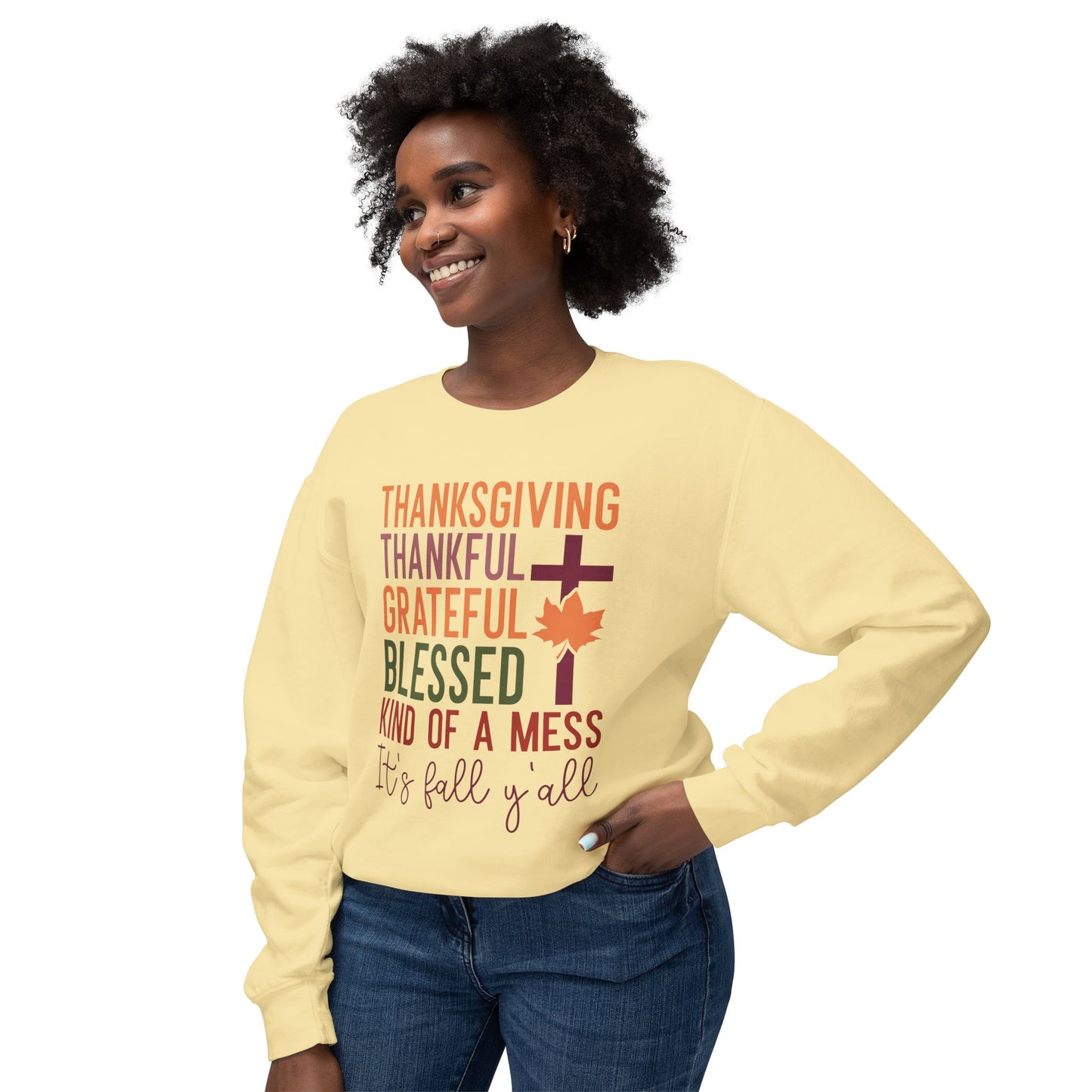 Thanksgiving Women's Unisex Lightweight Crewneck Sweatshirt