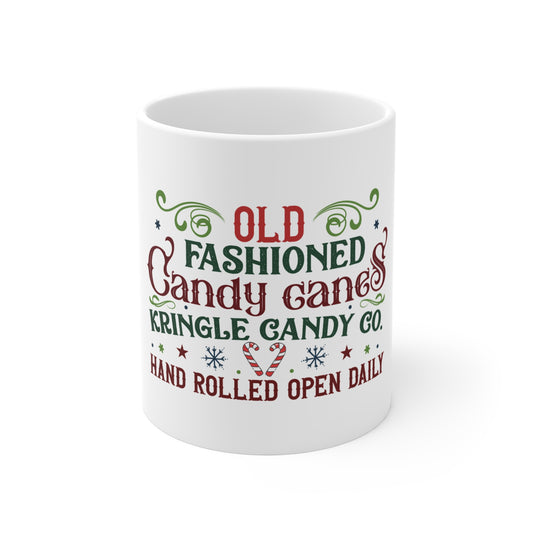 Christmas Themed Ceramic Mug 11oz Old Fashioned Candy