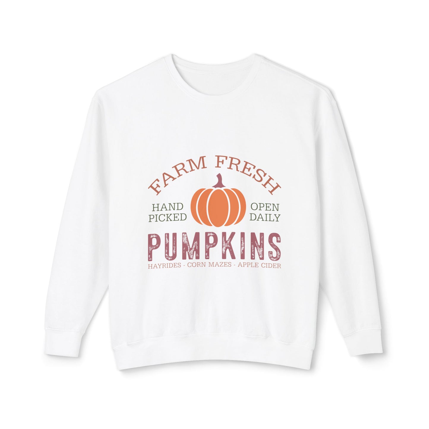 Thanksgiving Women's Unisex Lightweight Crewneck Sweatshirt Pumpkin