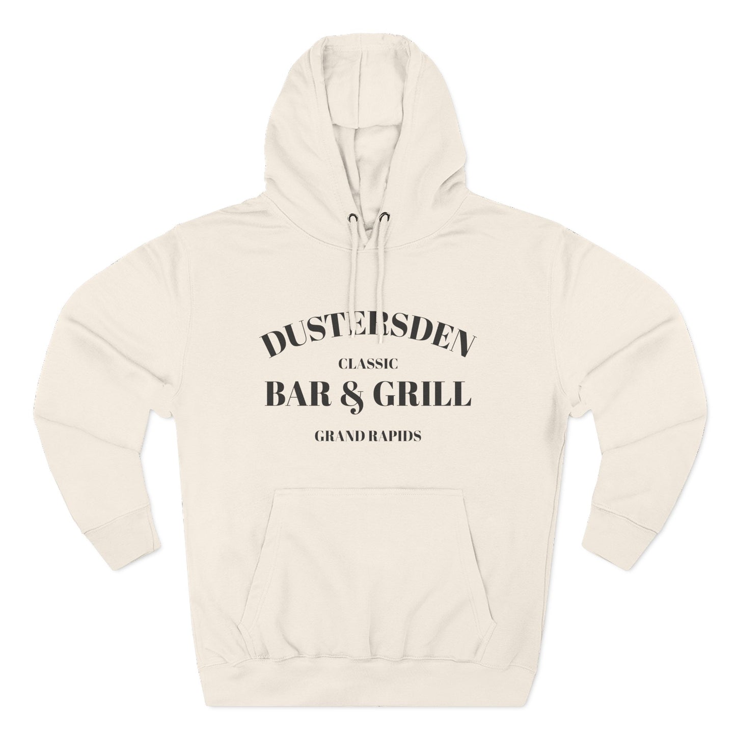 Dustersden Classic Bar and Grill Grand Rapids Hoodie — Minimal Logo Fleece Pullover